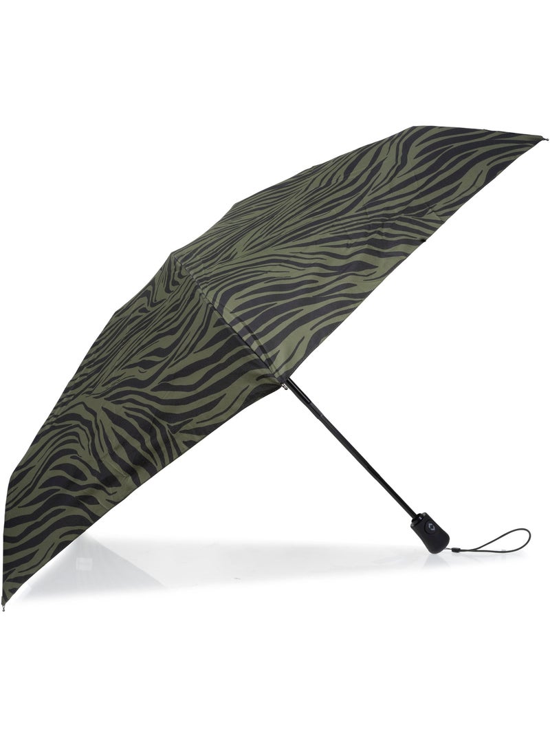 Parapluie solide, déperlant, large couverture 98 cm, mini 21cm et automatique femme isotoner Noir Kaki - Kiabi