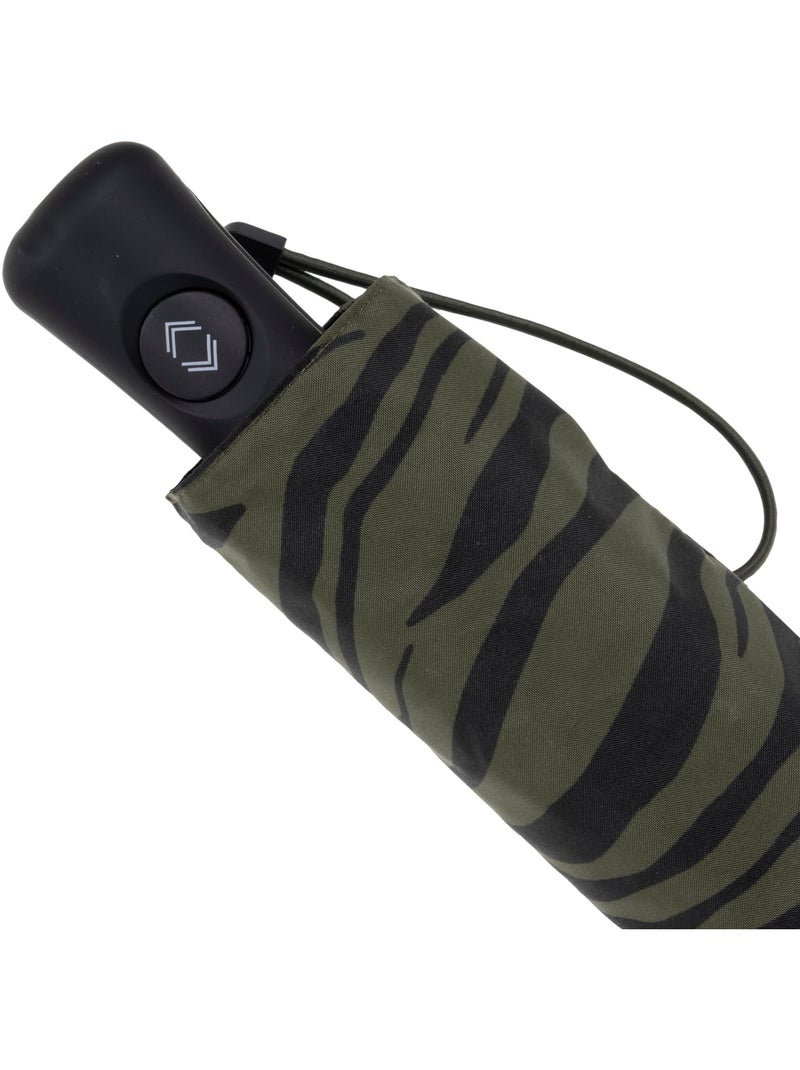 Parapluie solide, déperlant, large couverture 98 cm, mini 21cm et automatique femme isotoner Noir Kaki - Kiabi