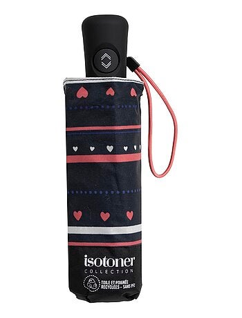 Parapluie solide, déperlant, large couverture 98 cm, mini 21cm et automatique femme isotoner