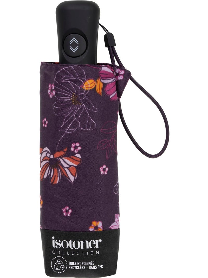 Parapluie solide, déperlant, large couverture 98 cm, mini 21cm et automatique femme isotoner Violet aubergine - Kiabi