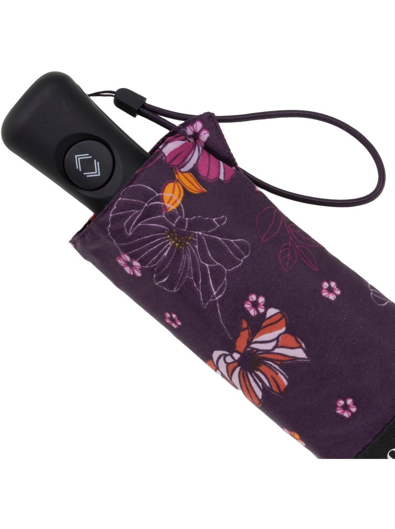 Parapluie solide, déperlant, large couverture 98 cm, mini 21cm et automatique femme isotoner Violet aubergine - Kiabi