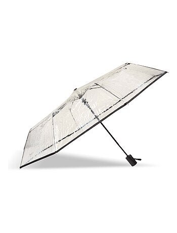 Parapluie solide, transparent, ouverture/fermeture manuelle femme Isotoner