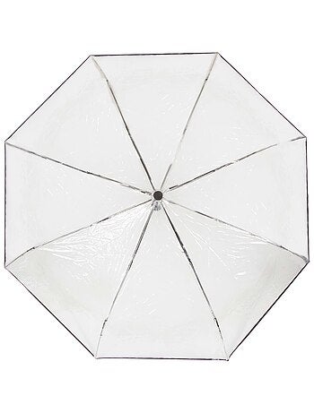 Parapluie solide, transparent, ouverture/fermeture manuelle femme Isotoner