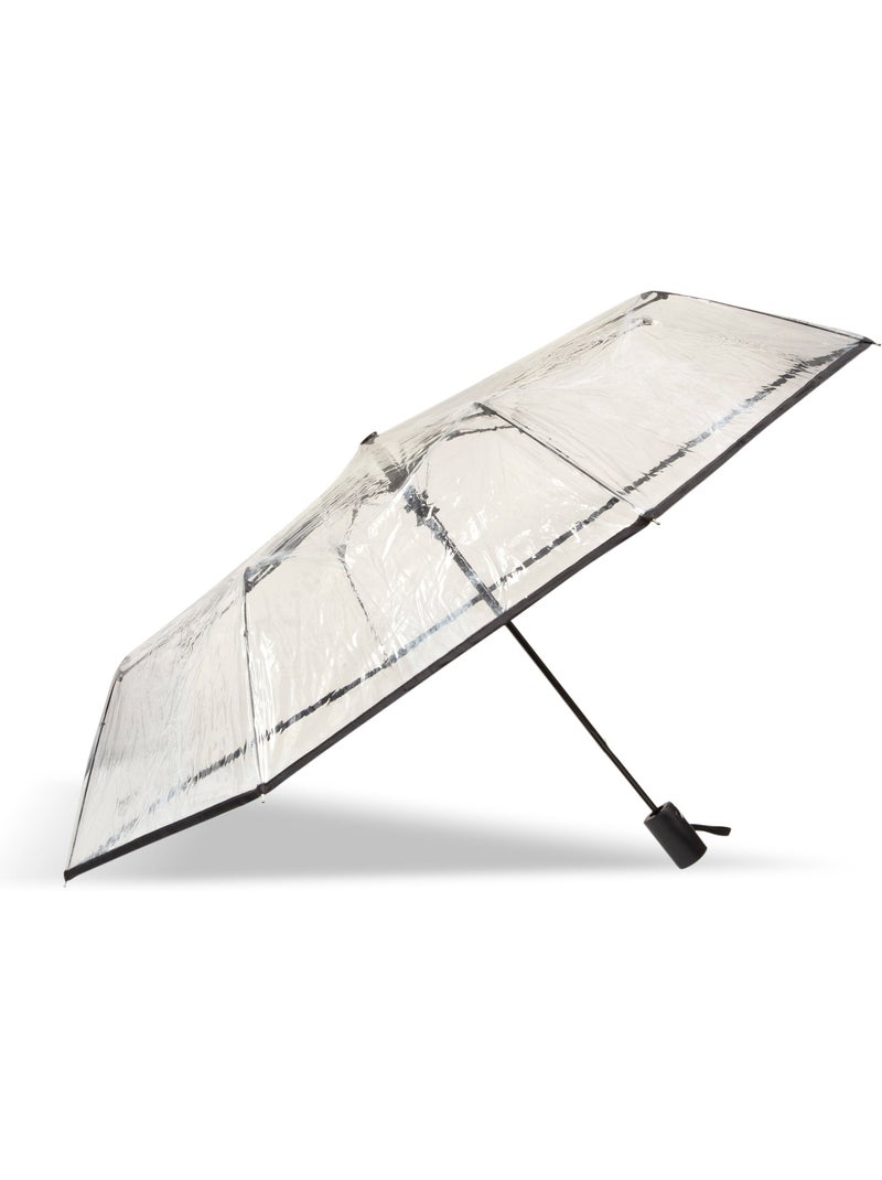 Parapluie solide, transparent, ouverture/fermeture manuelle femme Noir - Kiabi