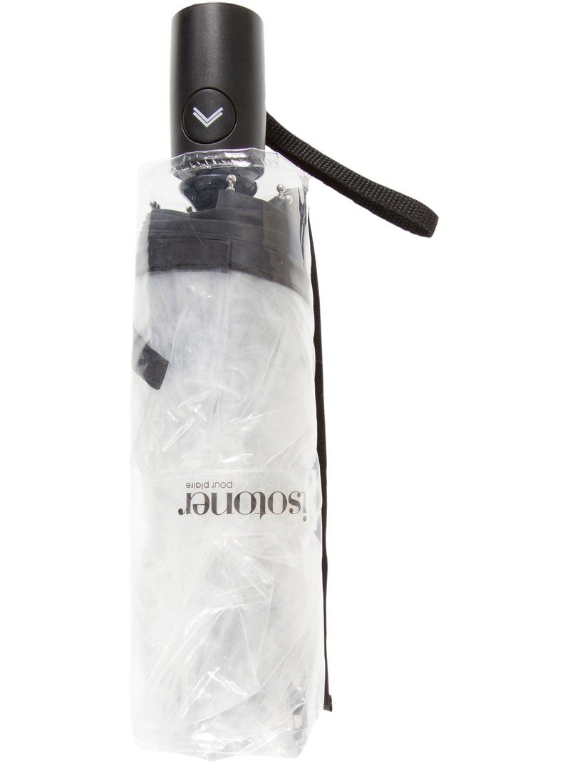 Parapluie solide, transparent, ouverture/fermeture manuelle femme Noir - Kiabi
