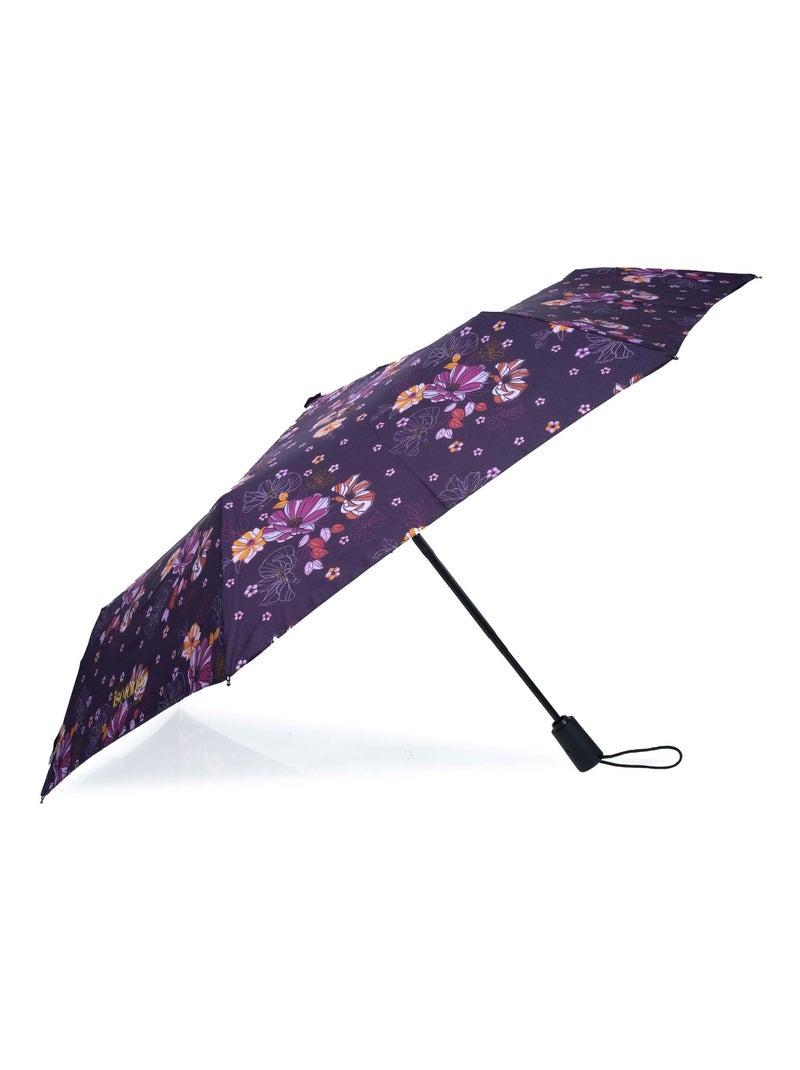 Parapluie solide, ultra déperlant, à ouverture/ fermeture automatique femme Isotoner Violet/Corail - Kiabi