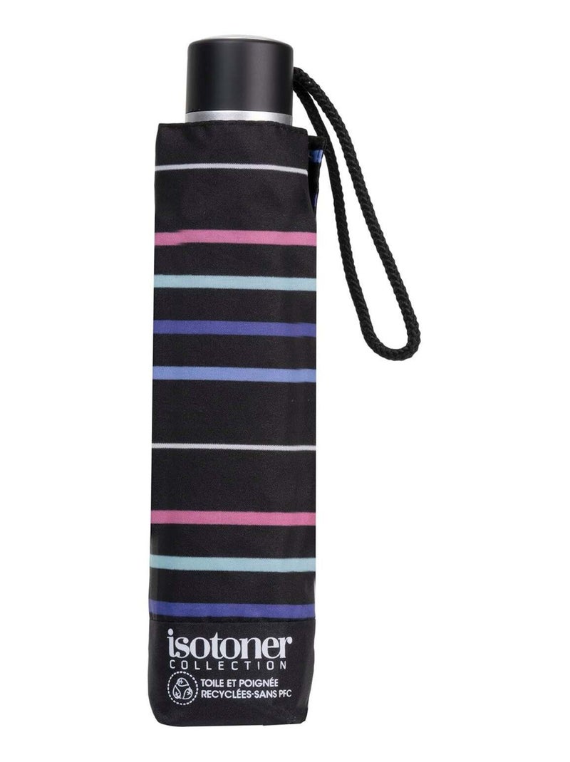 Parapluie solide, ultra déperlant, à ouverture/ fermeture manuelle femme Isotoner Bleu Violet Noir - Kiabi