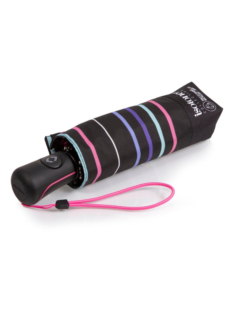 Parapluie solide, ultra déperlant, large couverture 98 cm, ouverture/ fermeture automatique Bleu Violet Noir - Kiabi