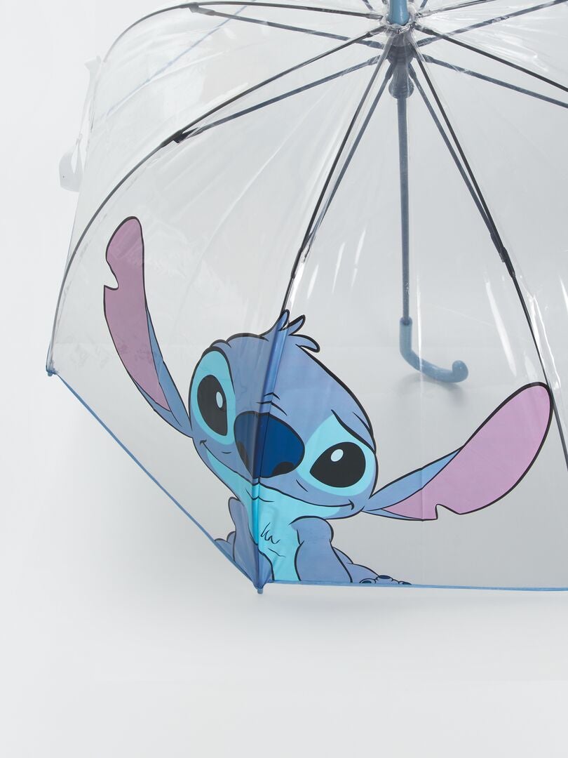 Parapluie Enfant Stitch Disney - Dôme Transparent Anti-Vent Avec Ouverture Sécurisée, Taille 42 Cm Idéale Pour Les Petits