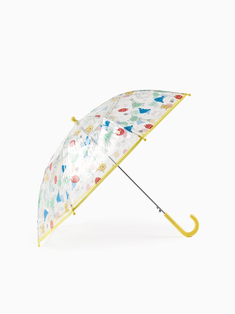 Parapluie Transparent avec Motif Jaune - Kiabi