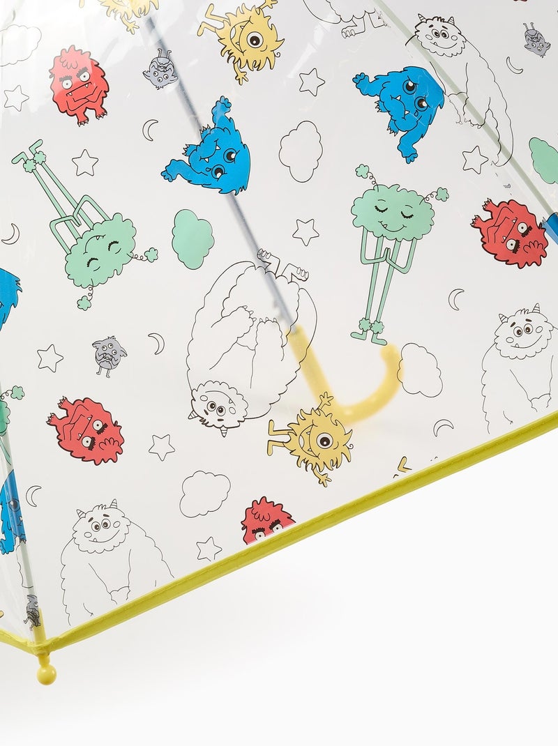 Parapluie Transparent avec Motif Jaune - Kiabi