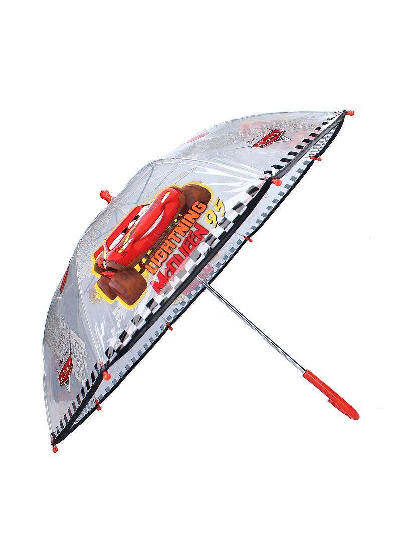 Parapluie transparent 'Cars' rouge/noir - Kiabi