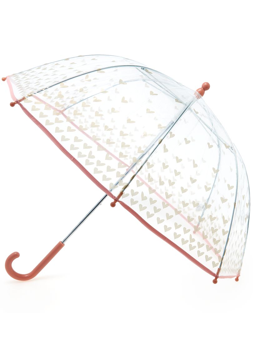 Parapluie transparent imprimé fantaisie rose - Kiabi