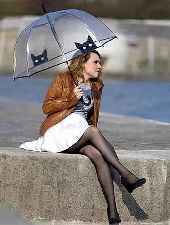 Parapluie transparent, long et automatique, Chat SMATI
