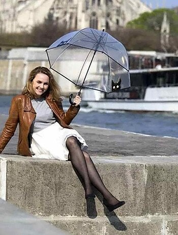 Parapluie transparent, long et automatique, Chat SMATI