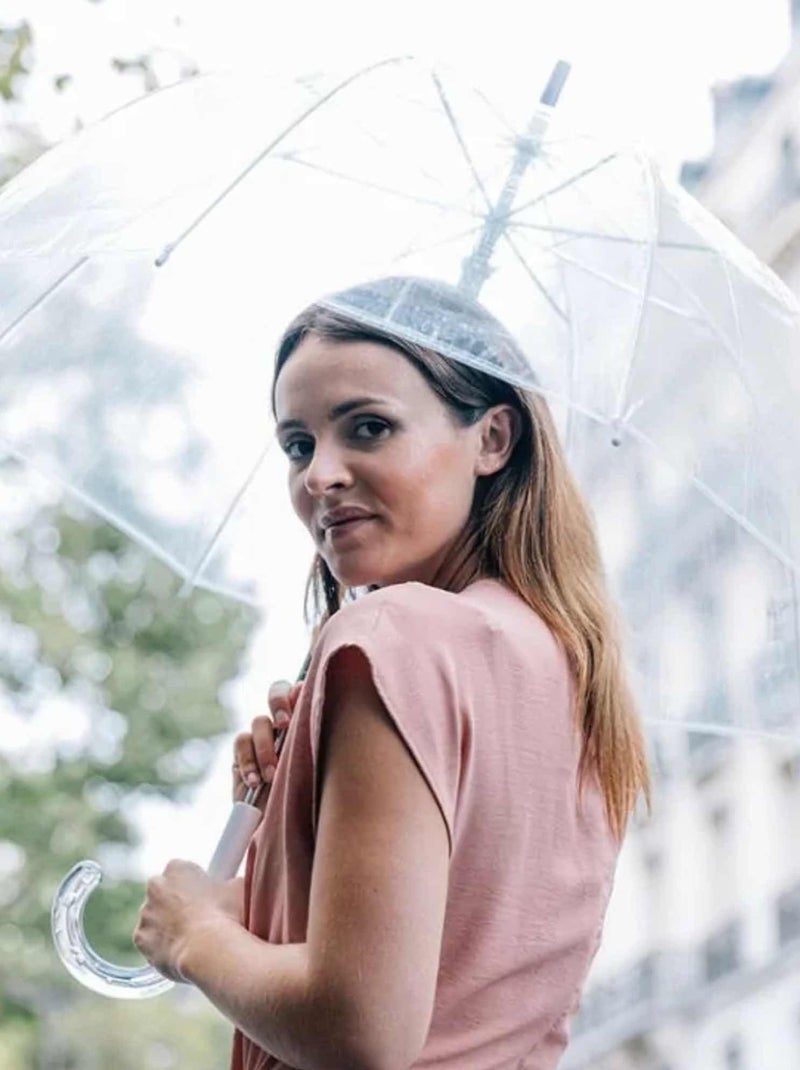 Parapluie transparent, long et automatique SMATI Blanc - Kiabi