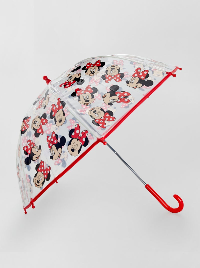 Parapluie transparent 'Minnie' rouge - Kiabi