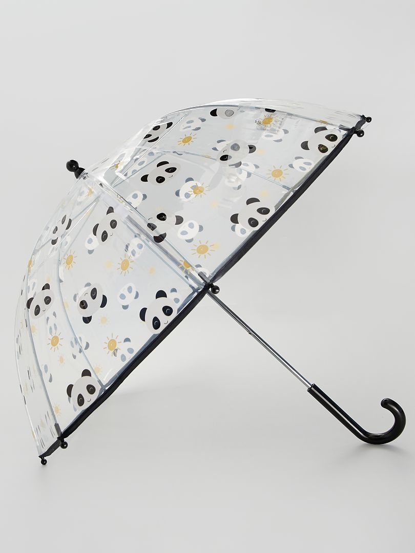 Parapluie transparent 'Panda' noir - Kiabi