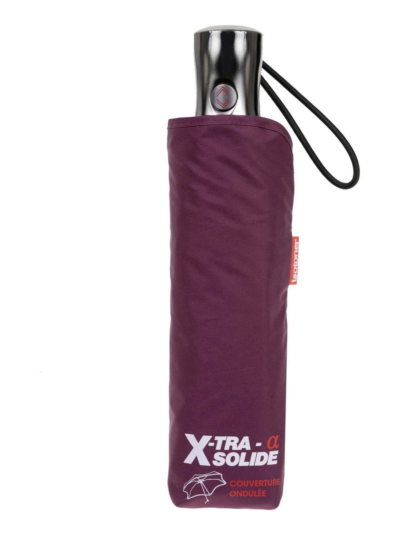 Parapluie X-tra Solide anti-retournement, ultra déperlant, ouverture/fermeture femme Isotoner Prune - Kiabi