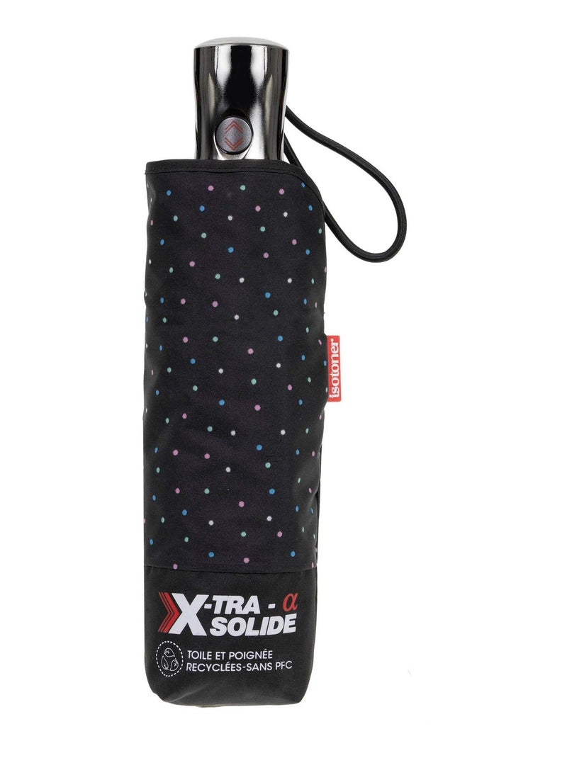 Parapluie X-tra Solide anti-retournement,23cm, ultra déperlant, femme Isotoner Noir Rose Bleu - Kiabi