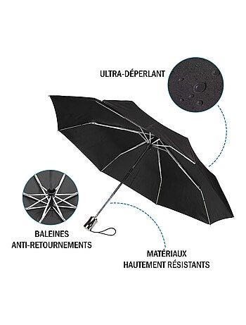 Parapluie x-tra solide, ultra déperlant, ouverture/fermeture automatique homme Isotoner