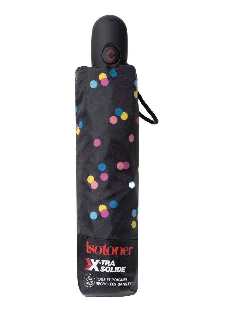 Parapluie xtra solide 28 cm , déperlant, ouverture/fermeture automatique femme isotoner Noir Rose - Kiabi
