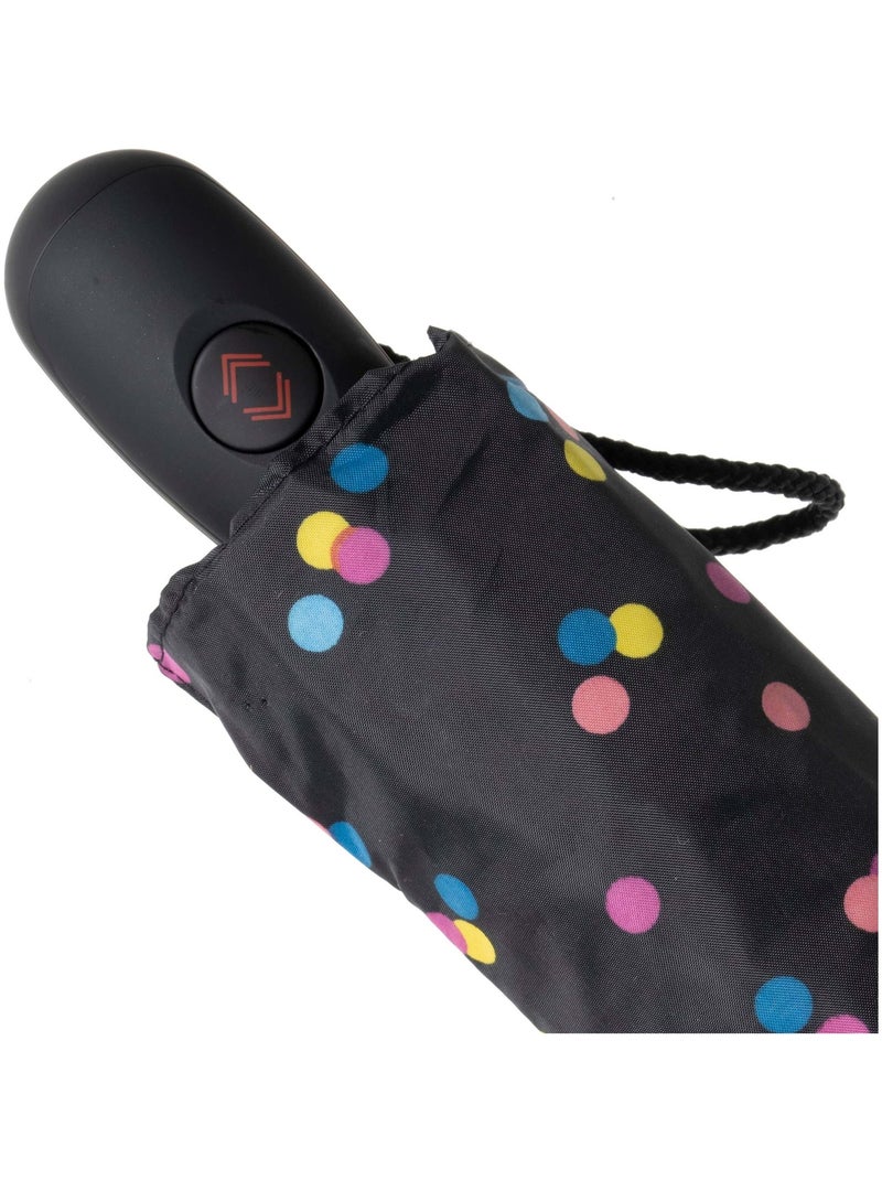 Parapluie xtra solide 28 cm , déperlant, ouverture/fermeture automatique femme isotoner Noir Rose - Kiabi