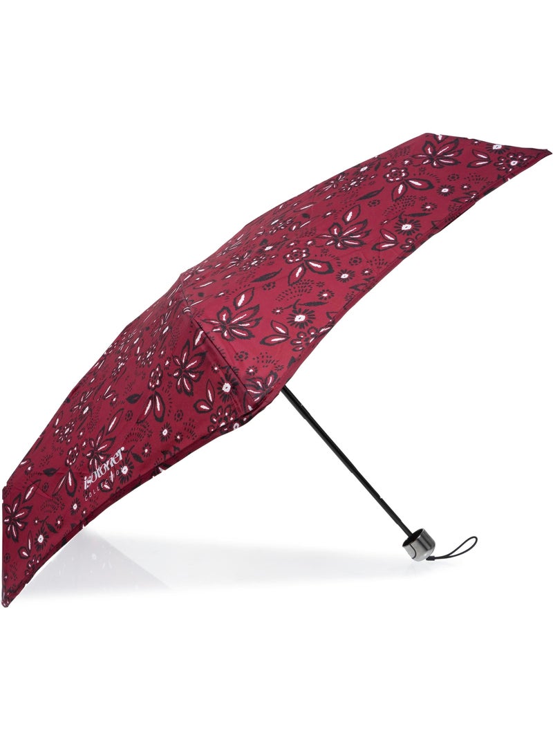 Parapluie xtra solide antiretournement, compact et léger 17,5cm, déperlant femme isotoner Blanc Bordeaux - Kiabi