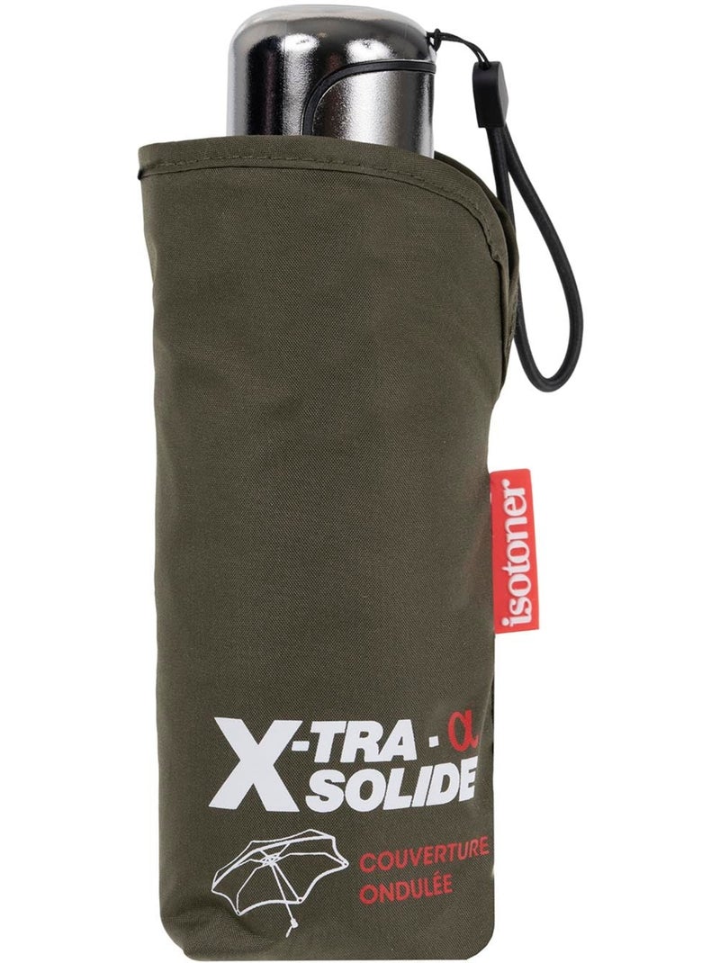 Parapluie xtra solide antiretournement, compact et léger 17,5cm, déperlant femme isotoner Kaki - Kiabi