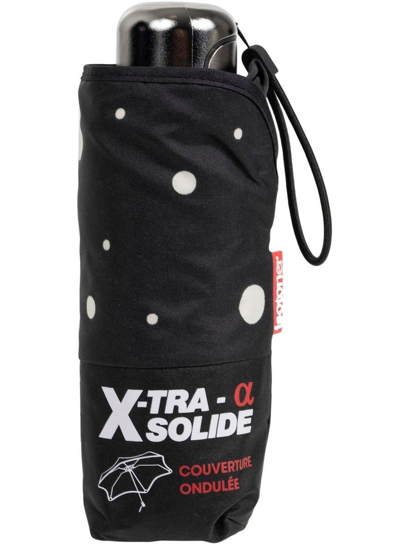 Parapluie xtra solide antiretournement, compact et léger 17,5cm, déperlant femme isotoner Noir Jaune - Kiabi