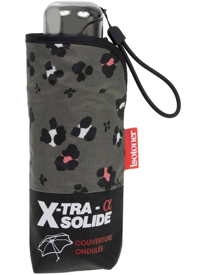 Parapluie xtra solide antiretournement, compact et léger 17,5cm, déperlant femme isotoner Noir Kaki Blanc - Kiabi