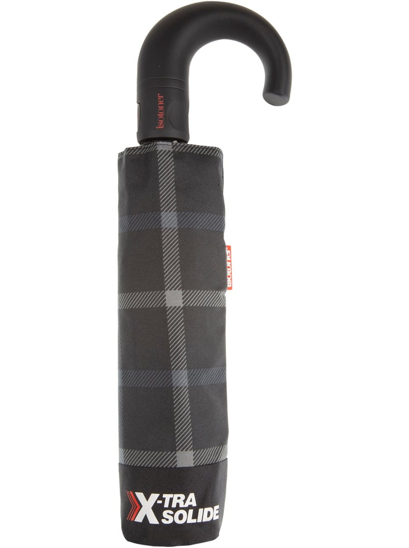 Parapluie xtra solide, déperlant, ouverture/fermeture automatique homme isotoner Gris Noir - Kiabi
