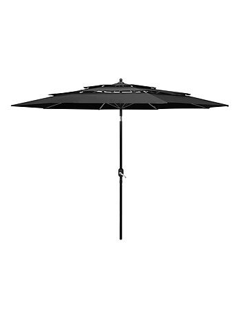 Parasol à 3 niveaux avec mât en aluminium 3 mètres
