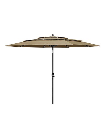 Parasol à 3 niveaux avec mât en aluminium 3 mètres