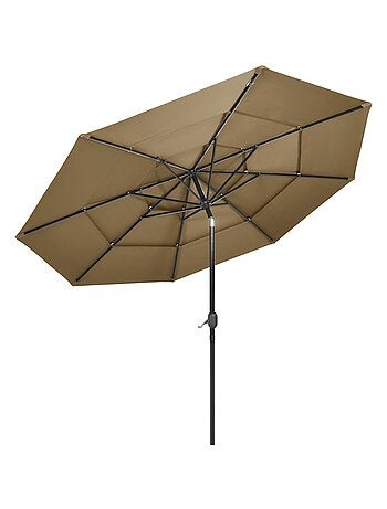 Parasol à 3 niveaux avec mât en aluminium 3 mètres
