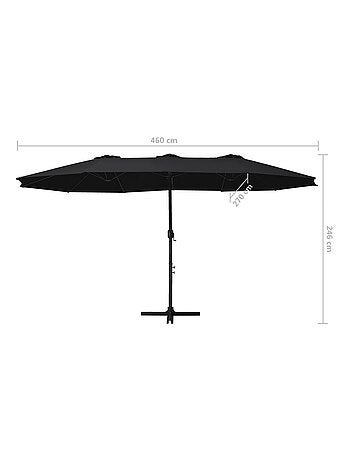 Parasol à double toit droit