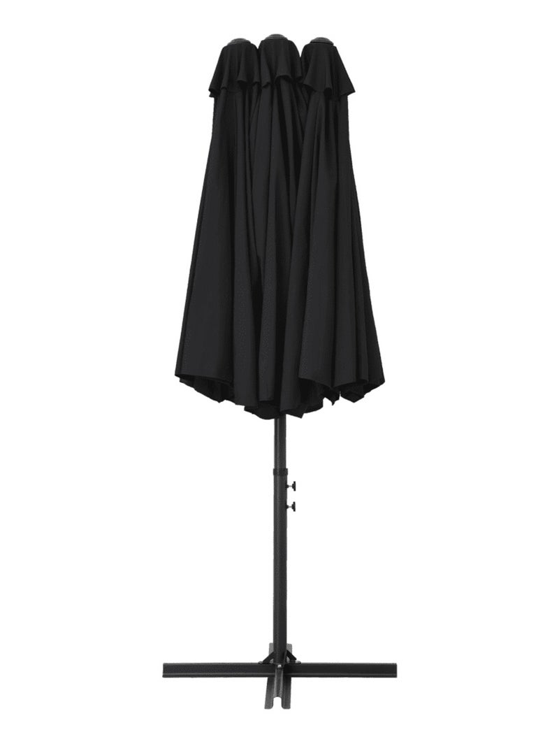 Parasol à double toit droit Noir - Kiabi