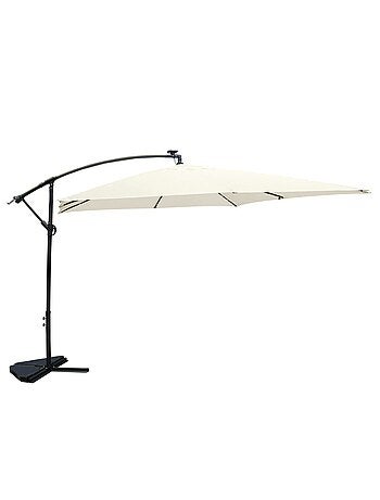 SOLENZARA - Parasol LED carré déporté 3x3x terracotta en aluminium