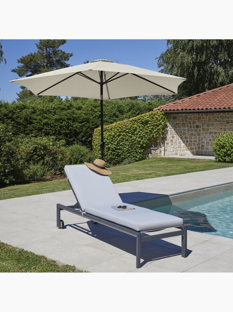 Parasol Centré et Inclinable Ø 3 m en Aluminium Blanc - Kiabi
