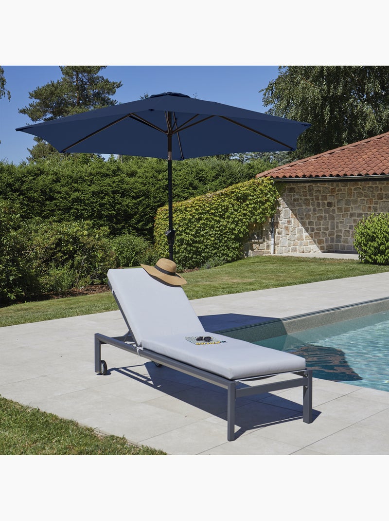 Parasol Centré et Inclinable Ø 3 m en Aluminium Bleu foncé - Kiabi