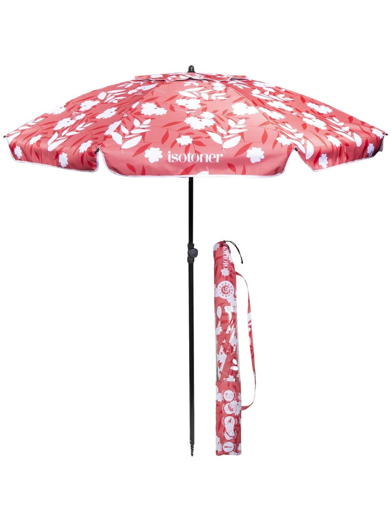 Parasol de plage fleurs tropicales Isotoner Rose rouge - Kiabi