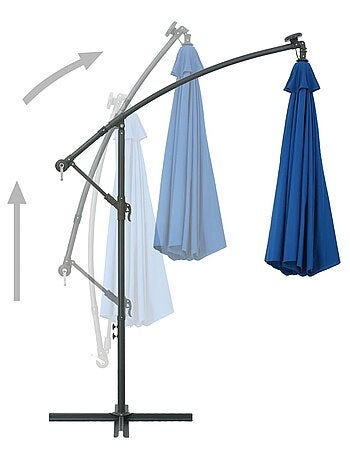 Parasol déporté Ø 300 cm avec éclairage LED