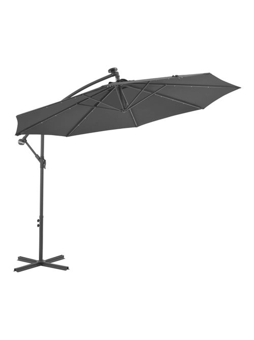 Parasol déporté Ø 300 cm avec éclairage LED - Kiabi Parasol déporté Ø 300 cm avec éclairage LED - Kiabi