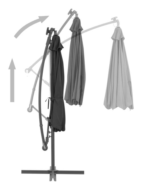 Parasol déporté Ø 300 cm avec éclairage LED - Kiabi Parasol déporté Ø 300 cm avec éclairage LED - Kiabi