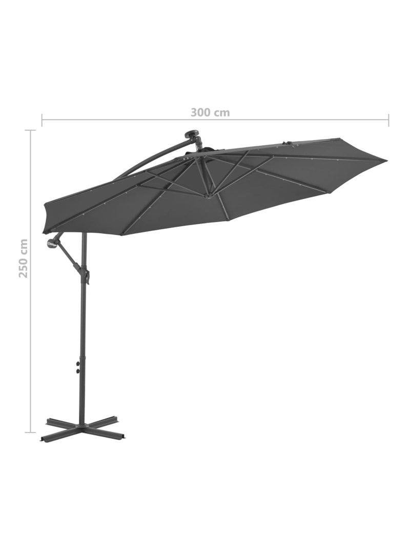 Parasol déporté Ø 300 cm avec éclairage LED gris anthracite - Kiabi