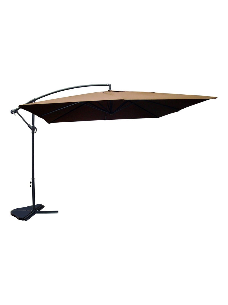 Parasol déporté carré 3x3m chocolat SOLENZARA Marron - Kiabi