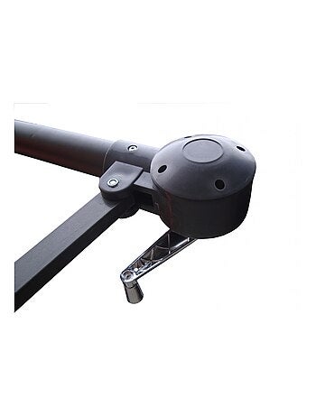 SOLENZARA - Parasol carré 3x3 déporté gris en aluminium