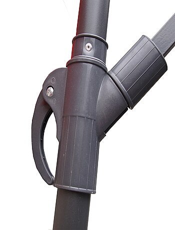 SOLENZARA - Parasol carré 3x3 déporté gris en aluminium