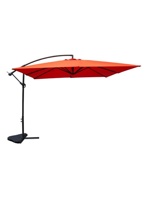 Parasol déporté carré 3x3m terracotta SOLENZARA - Kiabi