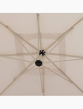Parasol déporté carré inclinable 2,5x2,5m en aluminium rotation 360° MANOA